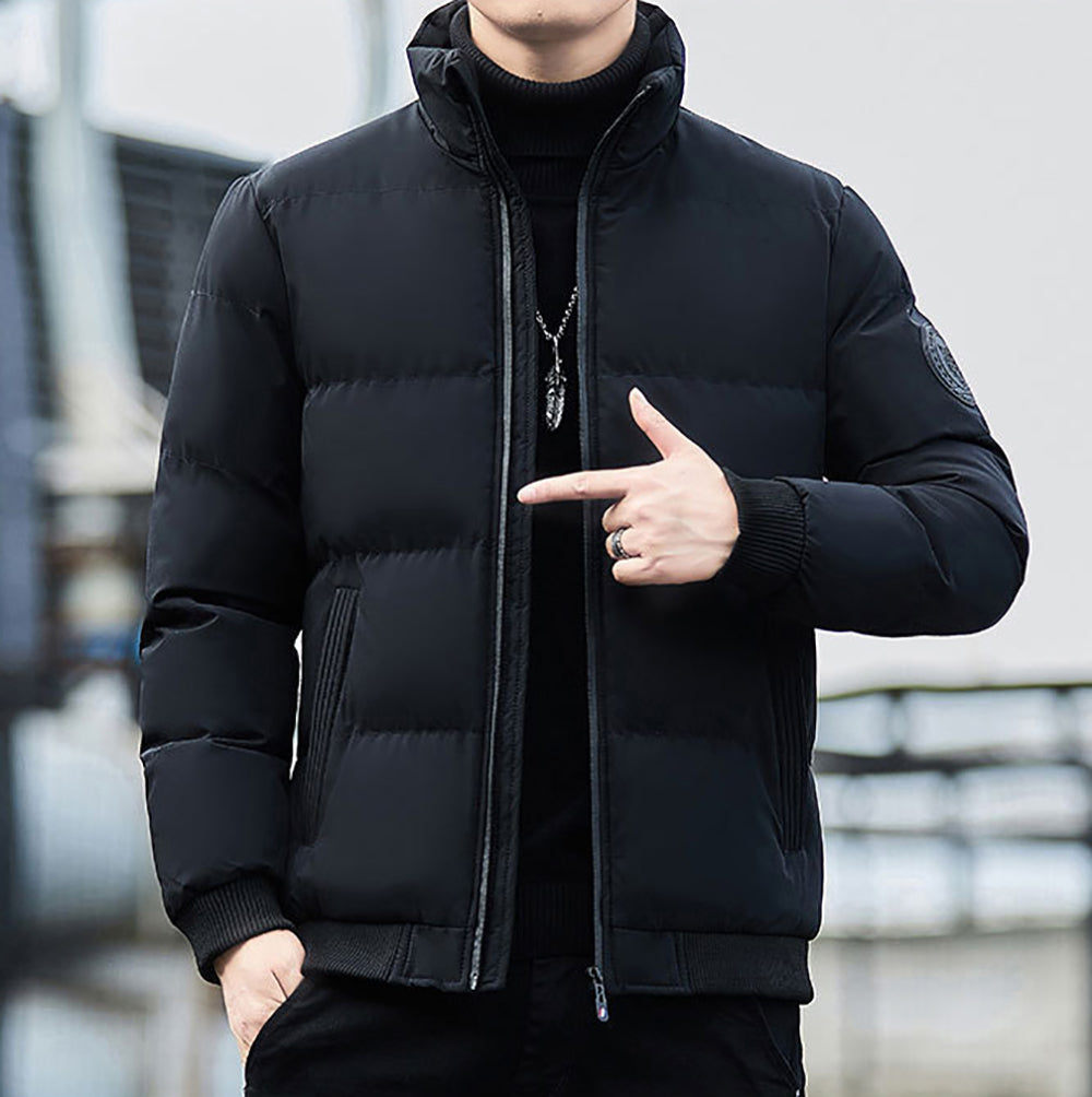 Men Mock Collar Puffer Jacket