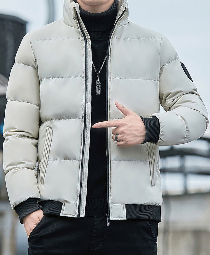 Men Mock Collar Puffer Jacket