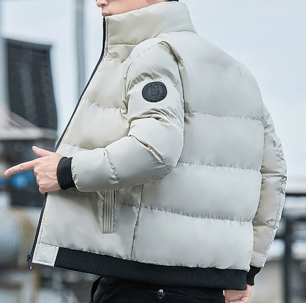 Men Mock Collar Puffer Jacket