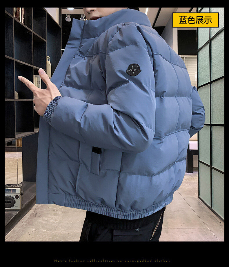 Men Mock Collar Puffer Jacket