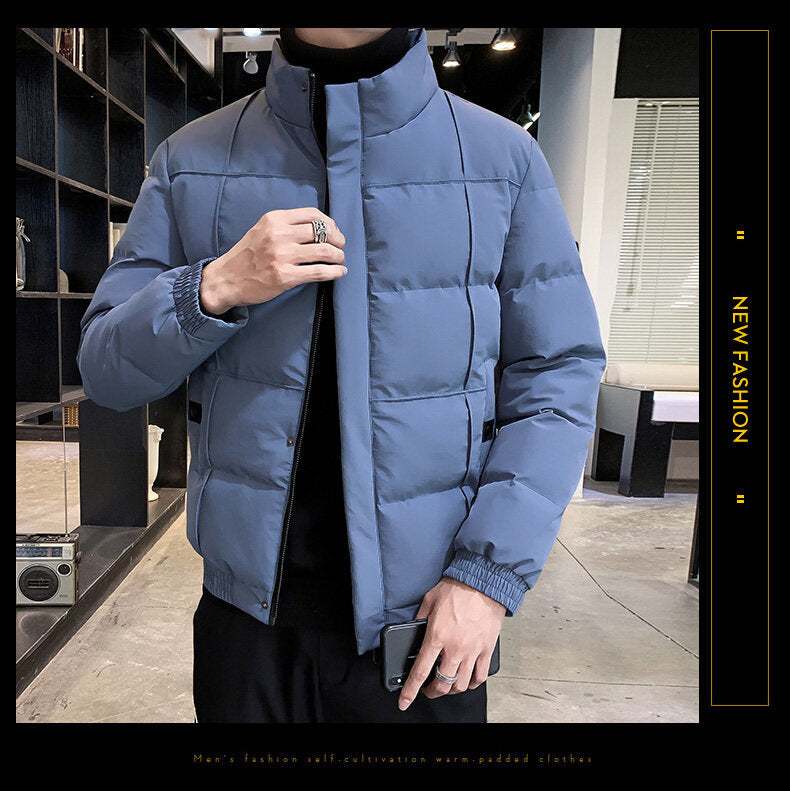 Men Mock Collar Puffer Jacket