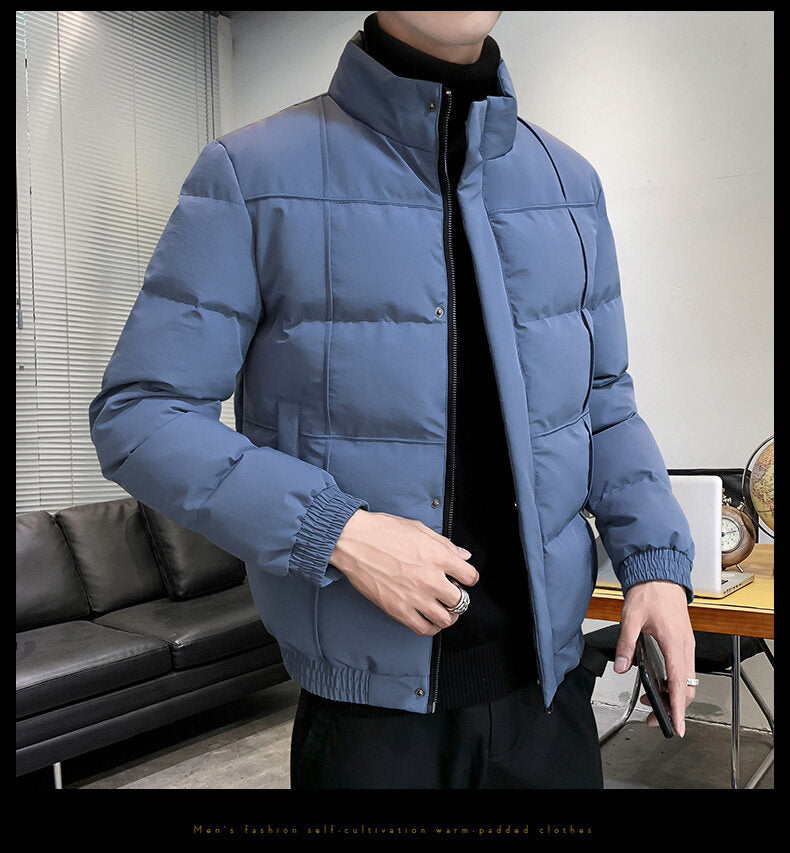 Men Mock Collar Puffer Jacket