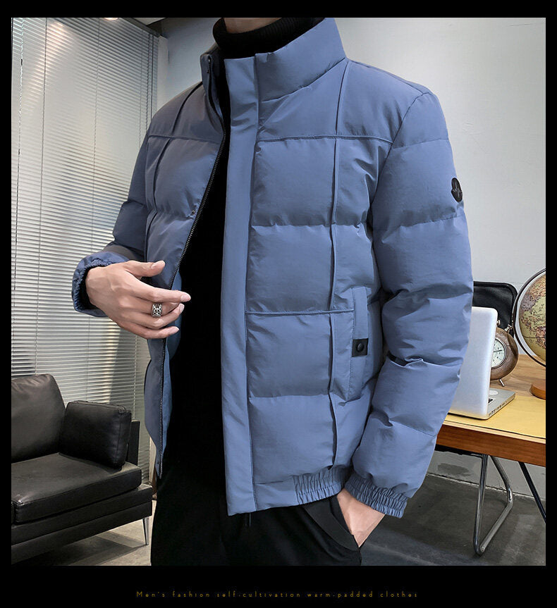 Men Mock Collar Puffer Jacket