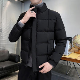 Men Mock Collar Puffer Jacket