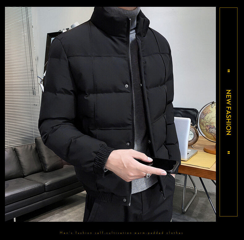 Men Mock Collar Puffer Jacket