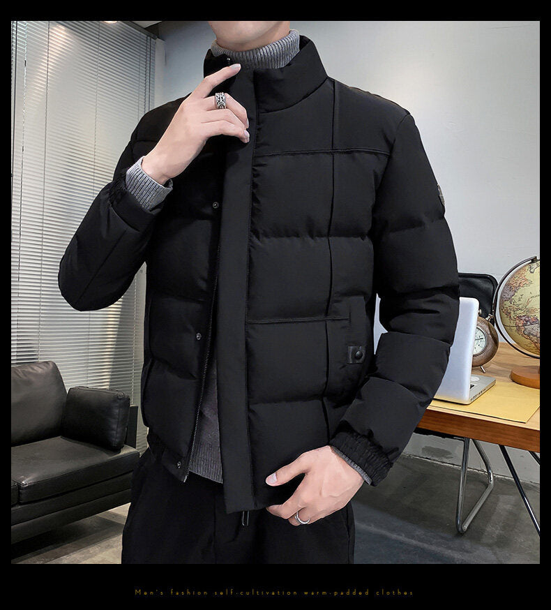 Men Mock Collar Puffer Jacket
