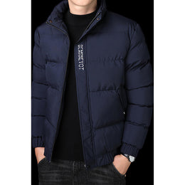 Men Mock Collar Puffer Jacket