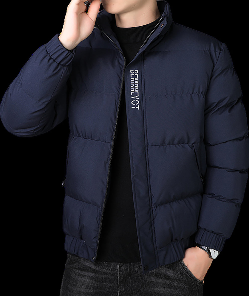 Men Mock Collar Puffer Jacket