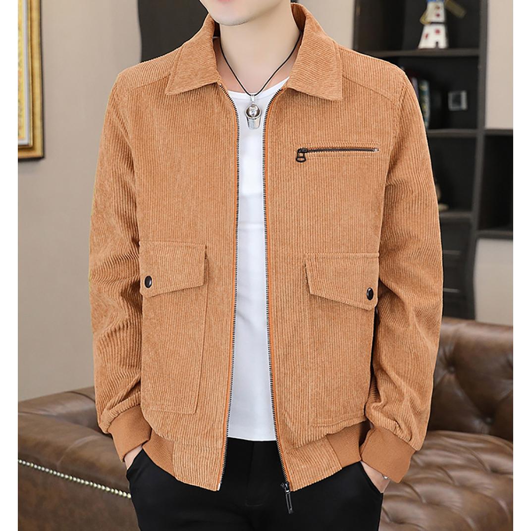 Men Spread Collar Open Front Jacket
