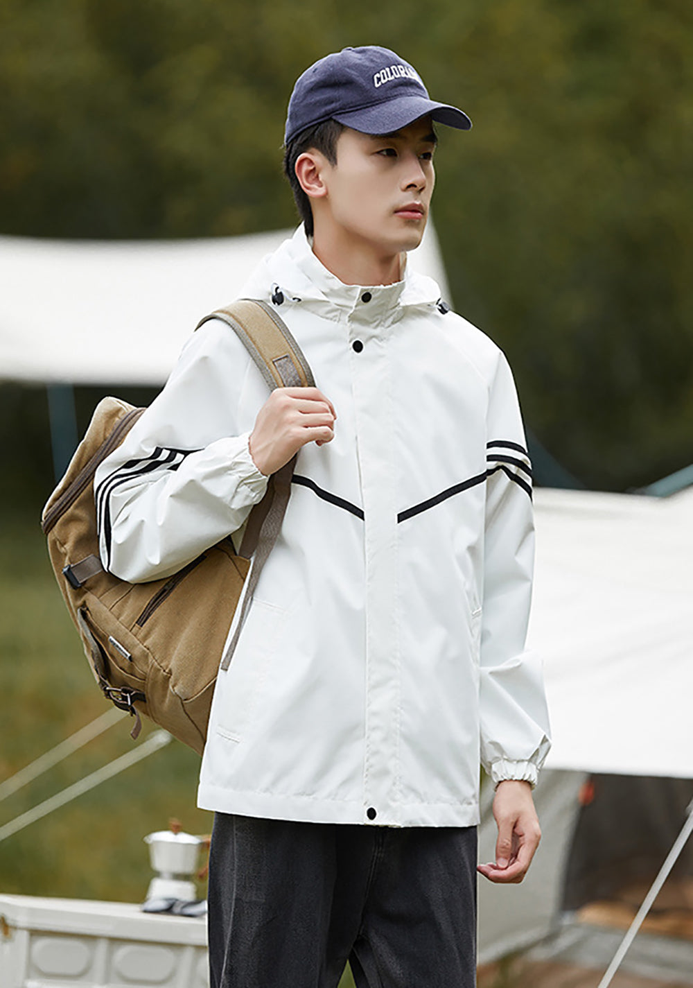 Men Lightweight Open Front Jacket