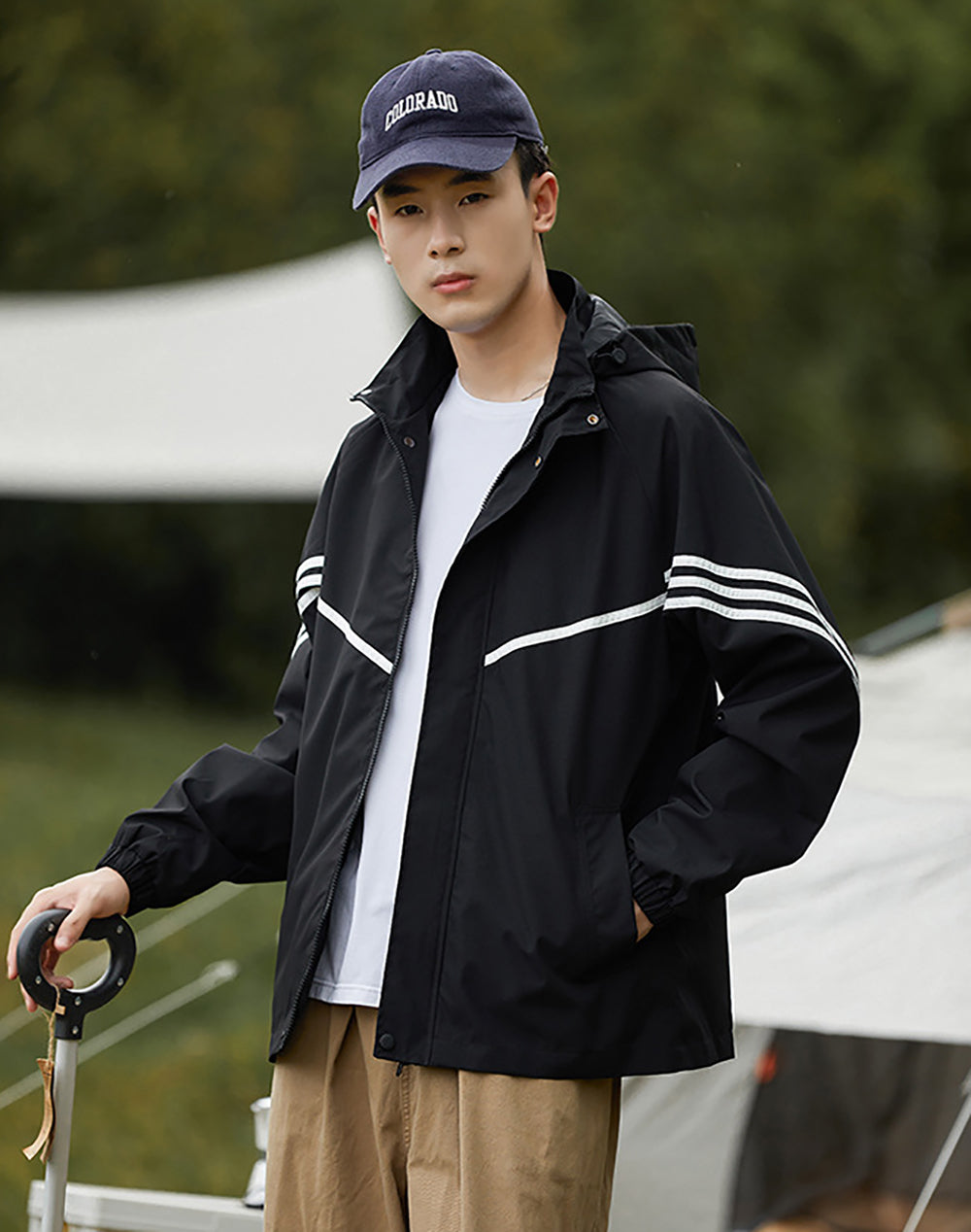 Men Lightweight Open Front Jacket