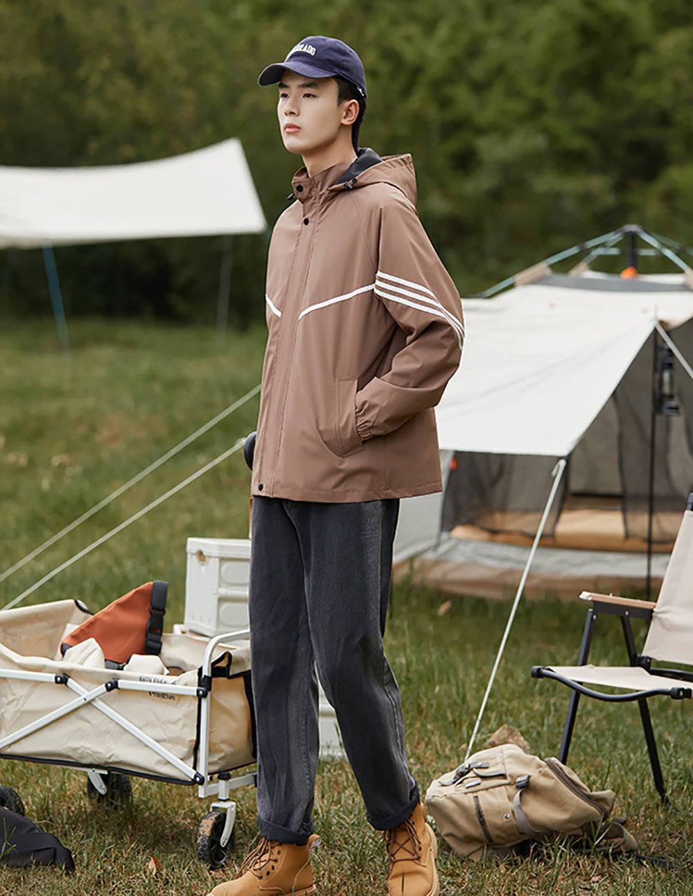 Men Lightweight Open Front Jacket