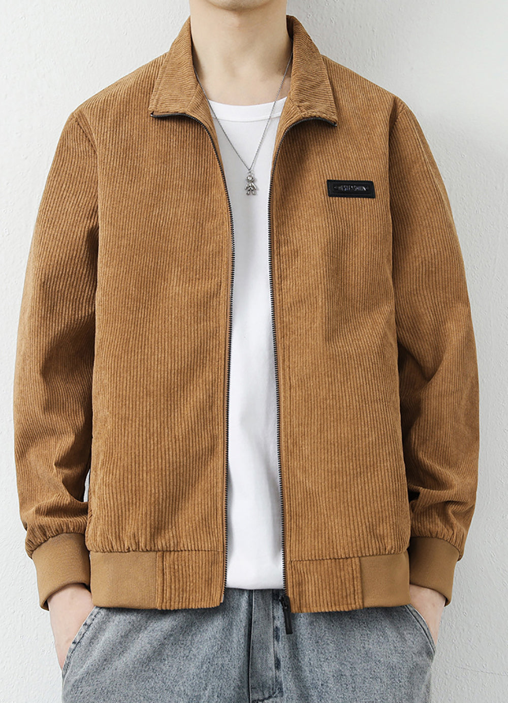 Men Lightweight Open Front Jacket