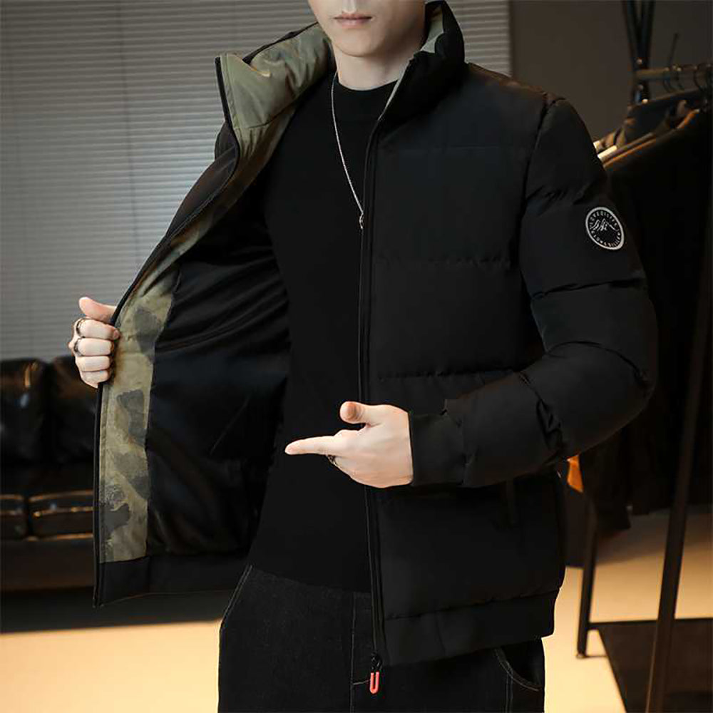 Men Mock Collar Puffer Jacket