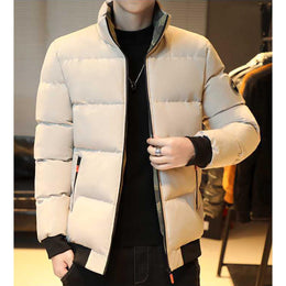 Men Mock Collar Puffer Jacket