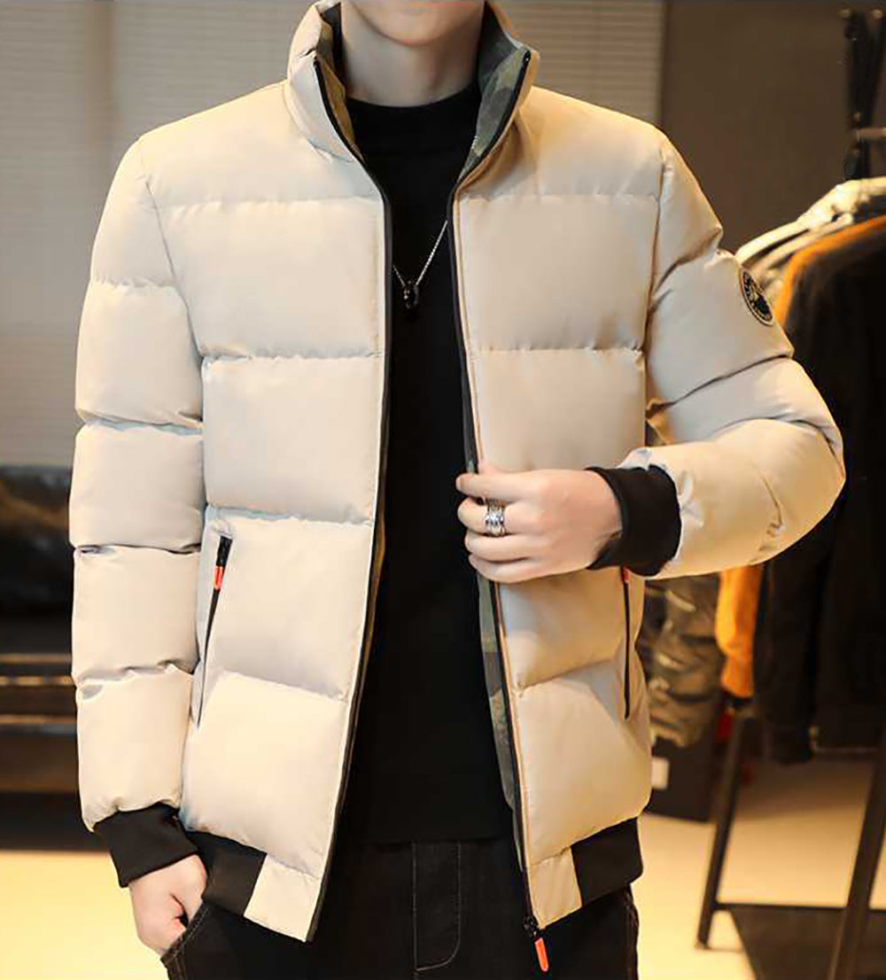 Men Mock Collar Puffer Jacket