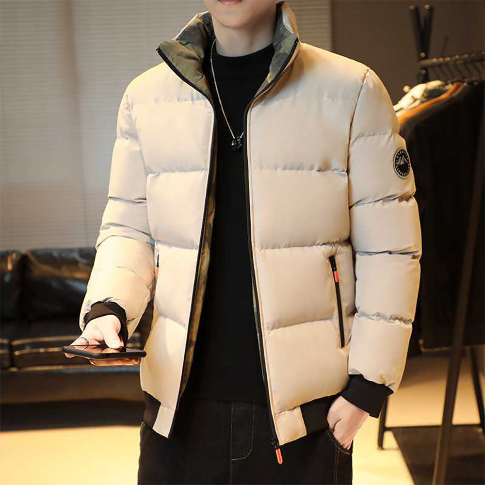Men Mock Collar Puffer Jacket
