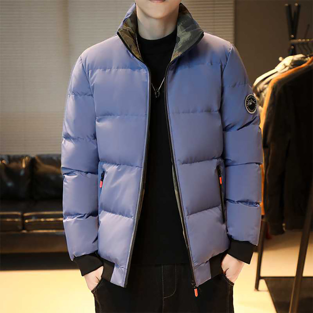 Men Mock Collar Puffer Jacket