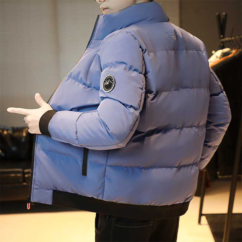 Men Mock Collar Puffer Jacket