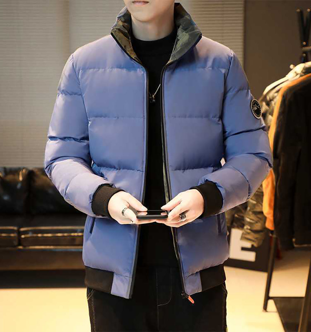 Men Mock Collar Puffer Jacket