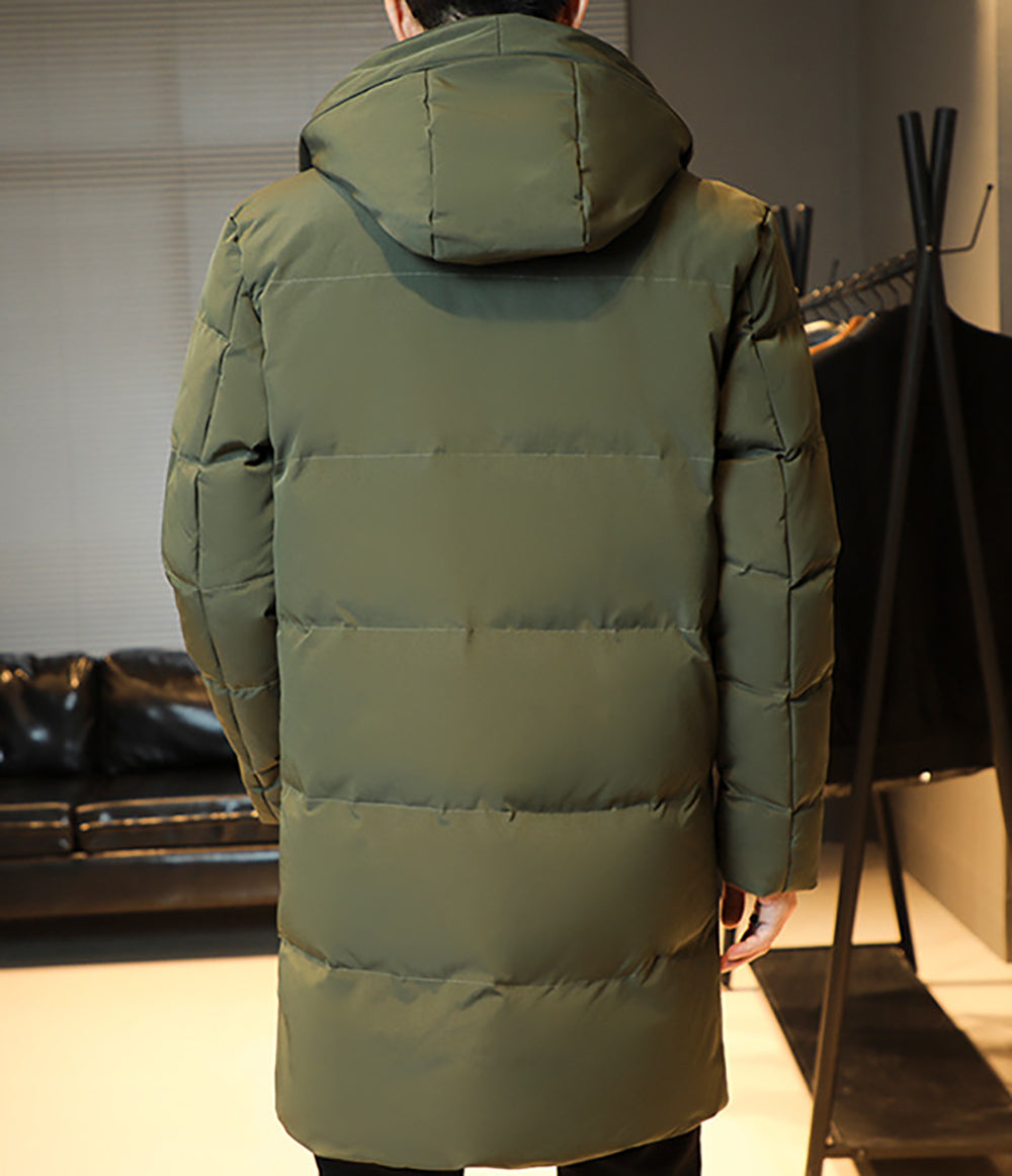 Men Hooded Longline Puffer Jacket
