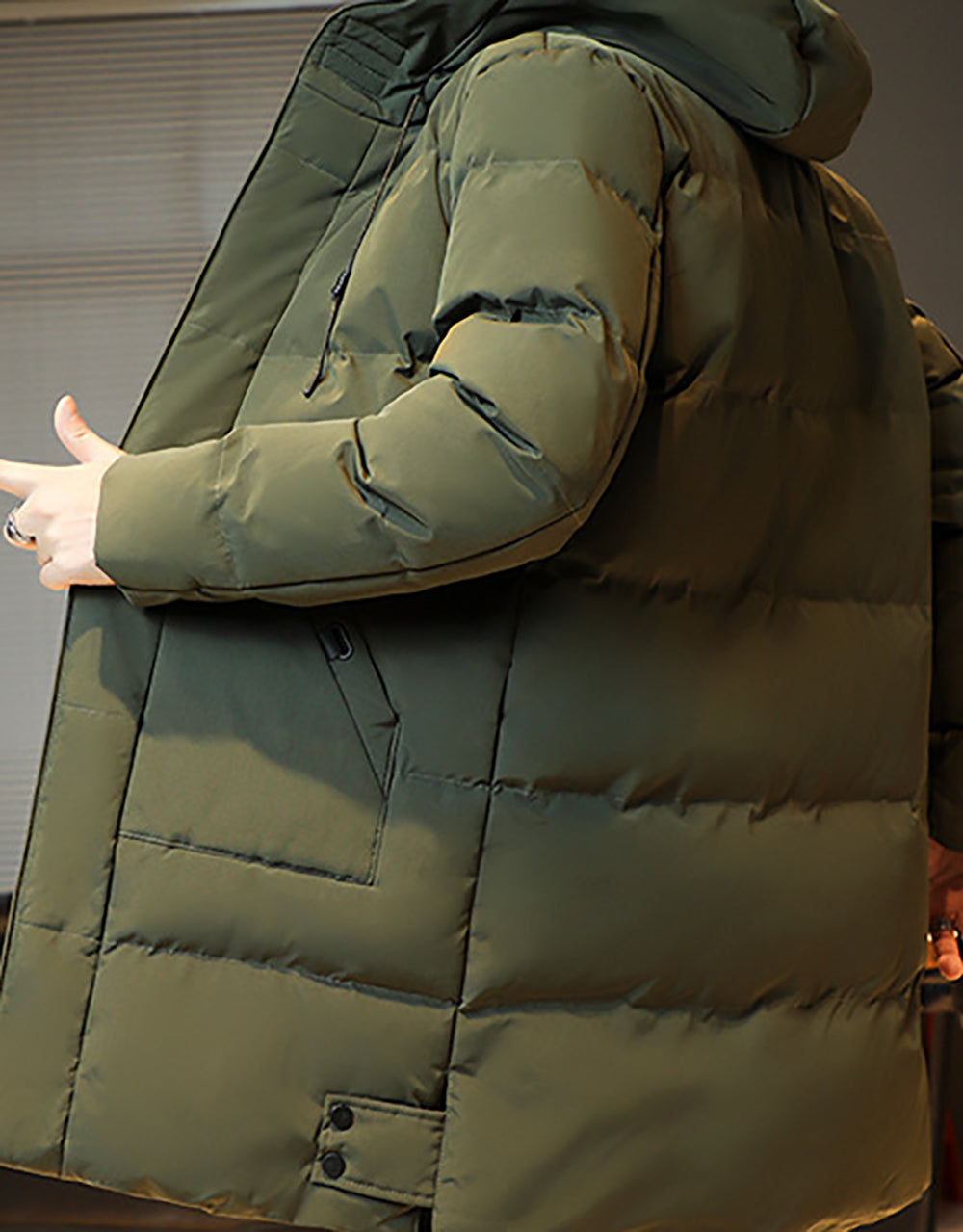 Men Hooded Longline Puffer Jacket