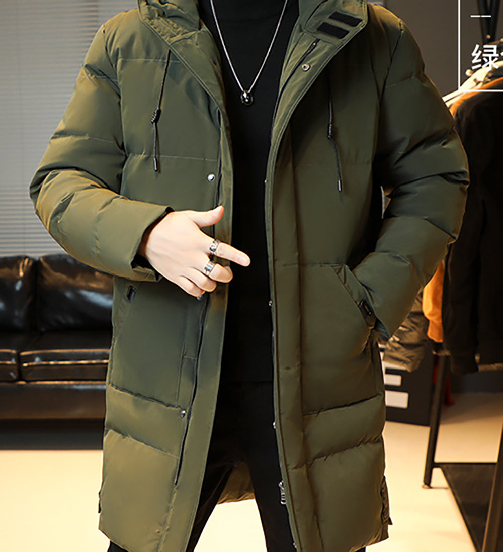 Men Hooded Longline Puffer Jacket