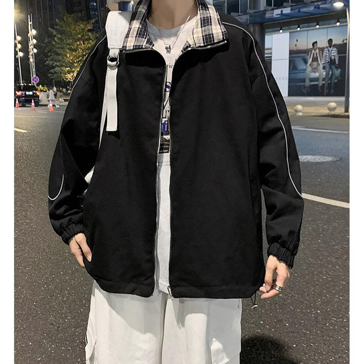 Men Spread Collar Insulator Open Front Jacket