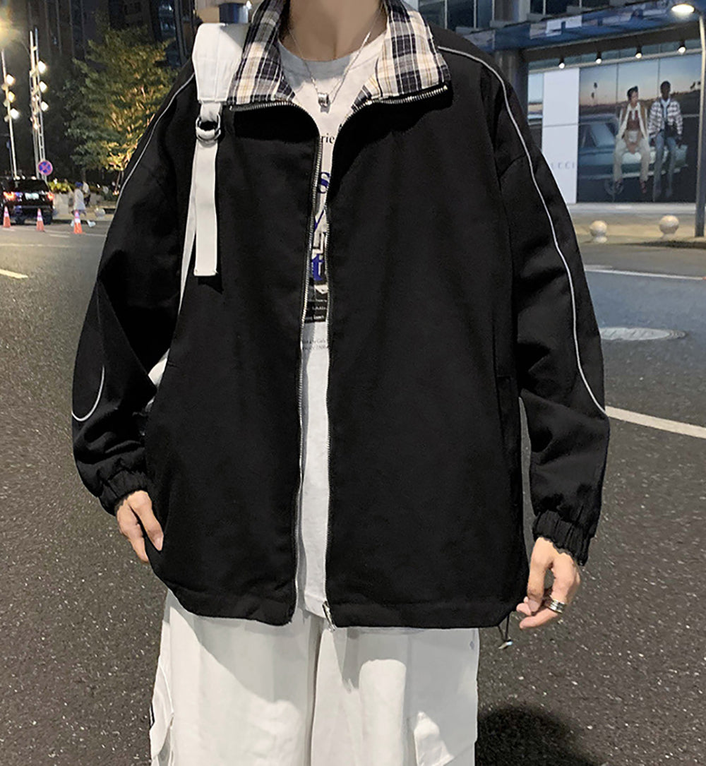 Men Spread Collar Insulator Open Front Jacket