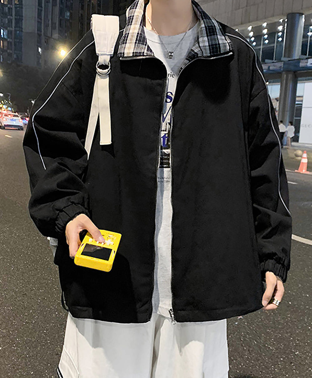 Men Spread Collar Insulator Open Front Jacket