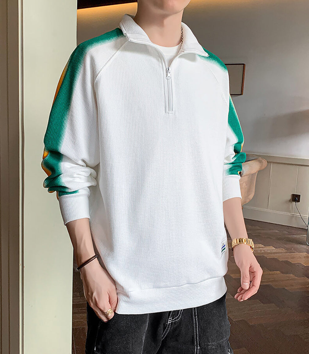 Men Colourblocked Long Sleeves Sweatshirt
