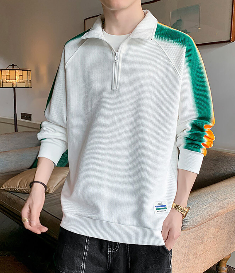 Men Colourblocked Long Sleeves Sweatshirt