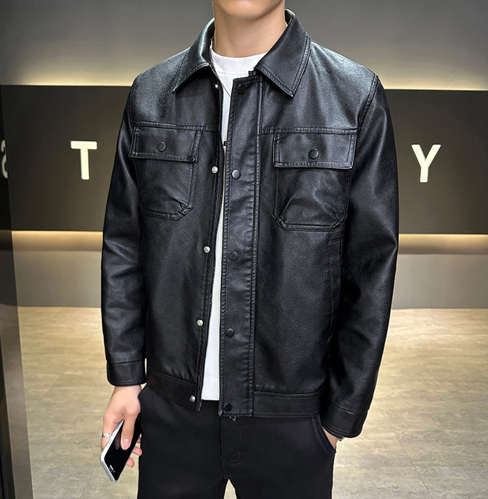 Men Lightweight Leather Jacket