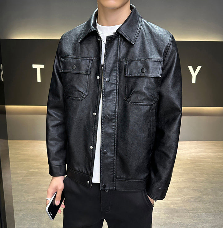 Men Lightweight Leather Jacket