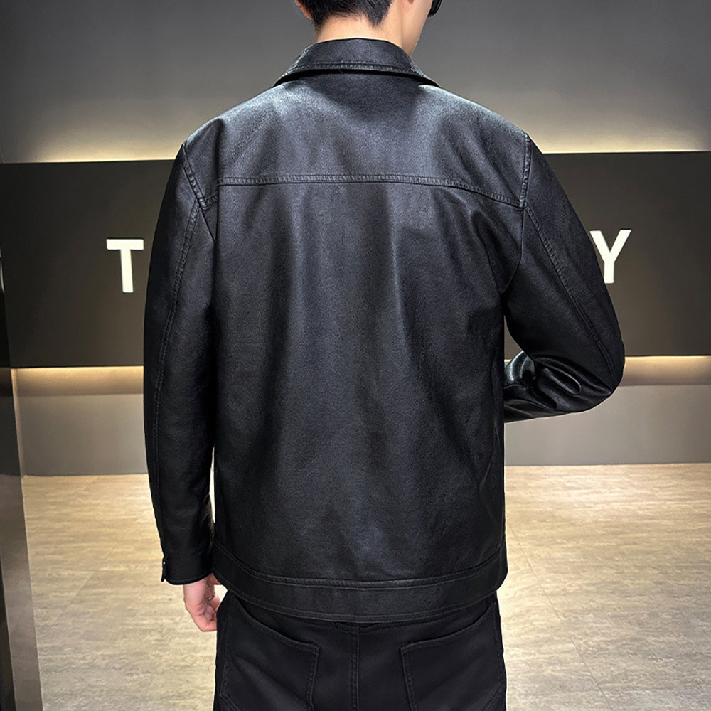 Men Lightweight Leather Jacket