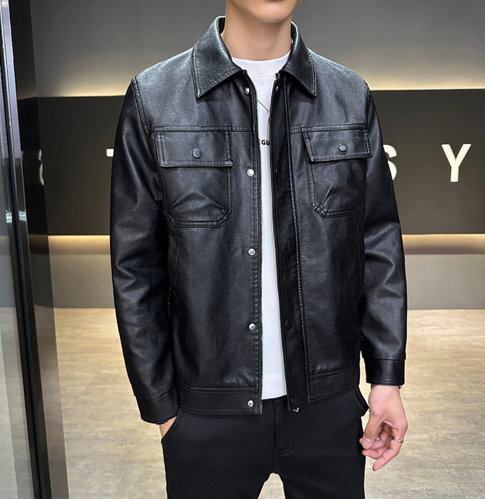 Men Lightweight Leather Jacket