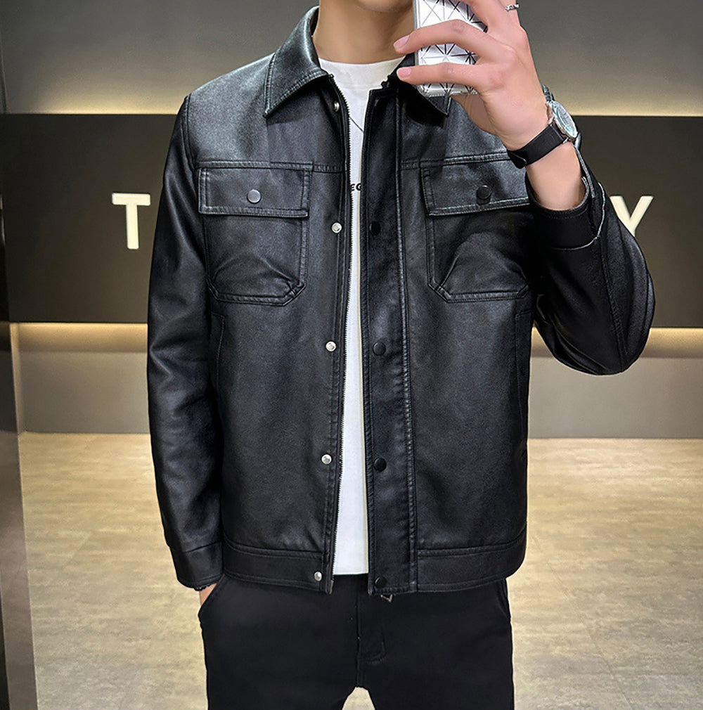 Men Lightweight Leather Jacket