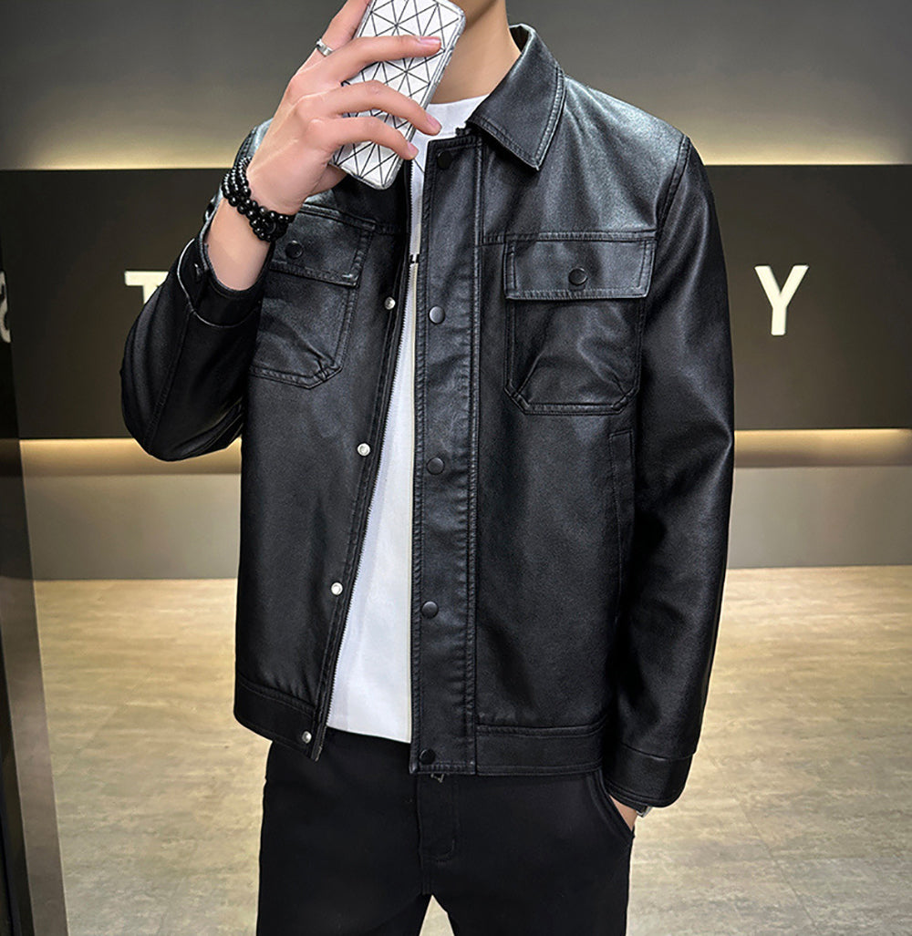 Men Lightweight Leather Jacket