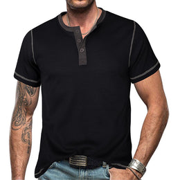 Men Henley Neck T-shirt