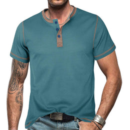 Men Henley Neck T-shirt