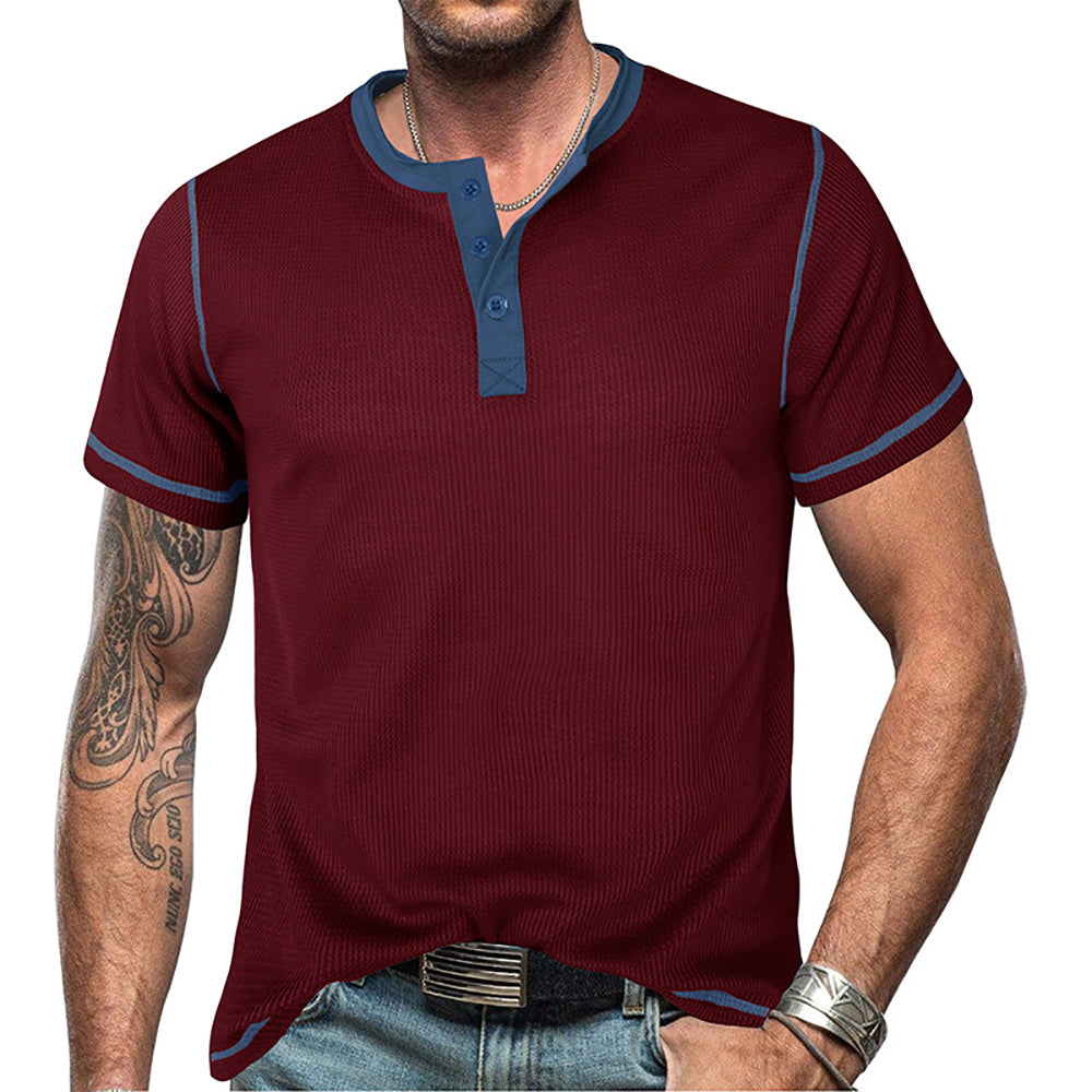Men Henley Neck T-shirt