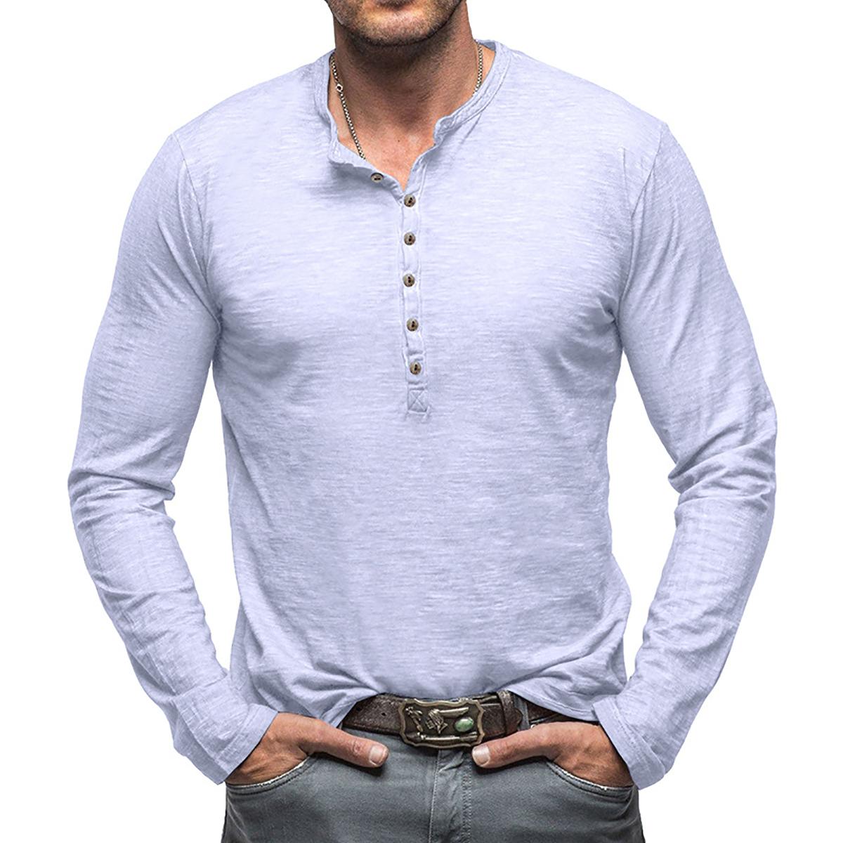 Men Solid Henley Neck T-shirt