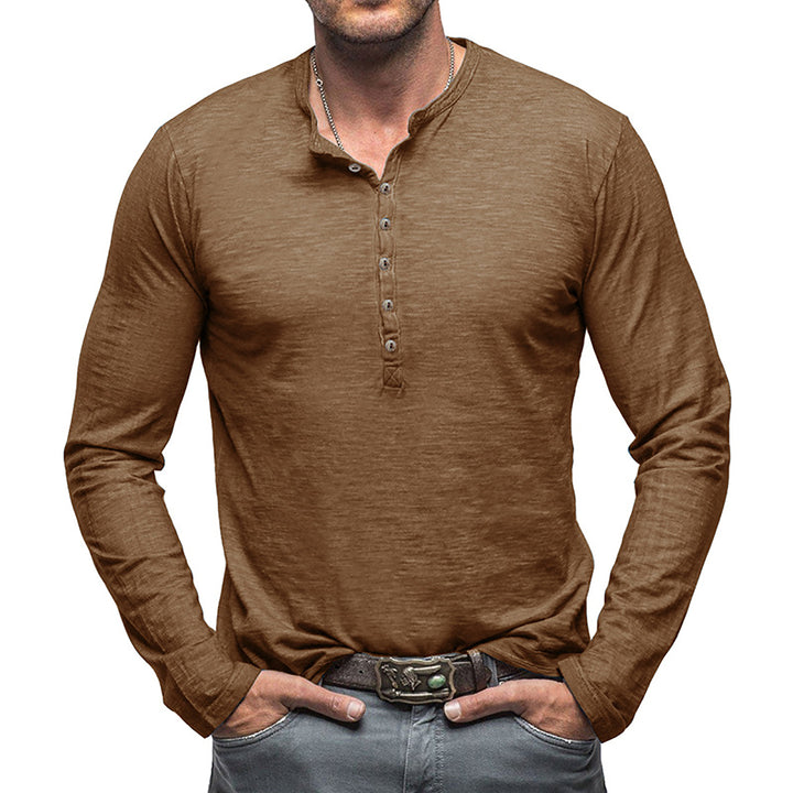 Men Solid Henley Neck T-shirt