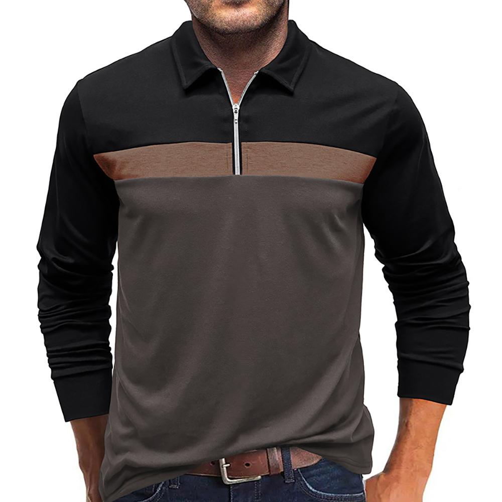 Men Colourblocked Polo Collar Cotton T-shirt