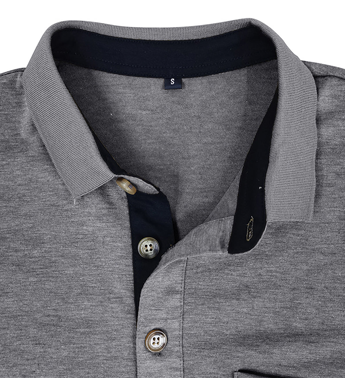 Men Solid Polo Collar Cotton T-shirt