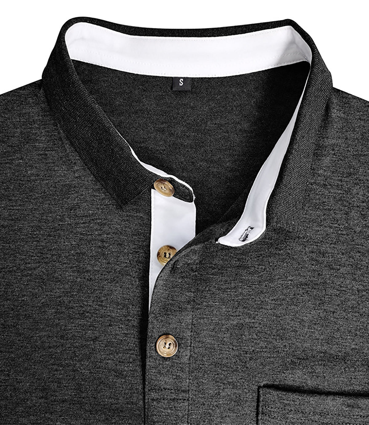 Men Solid Polo Collar Cotton T-shirt