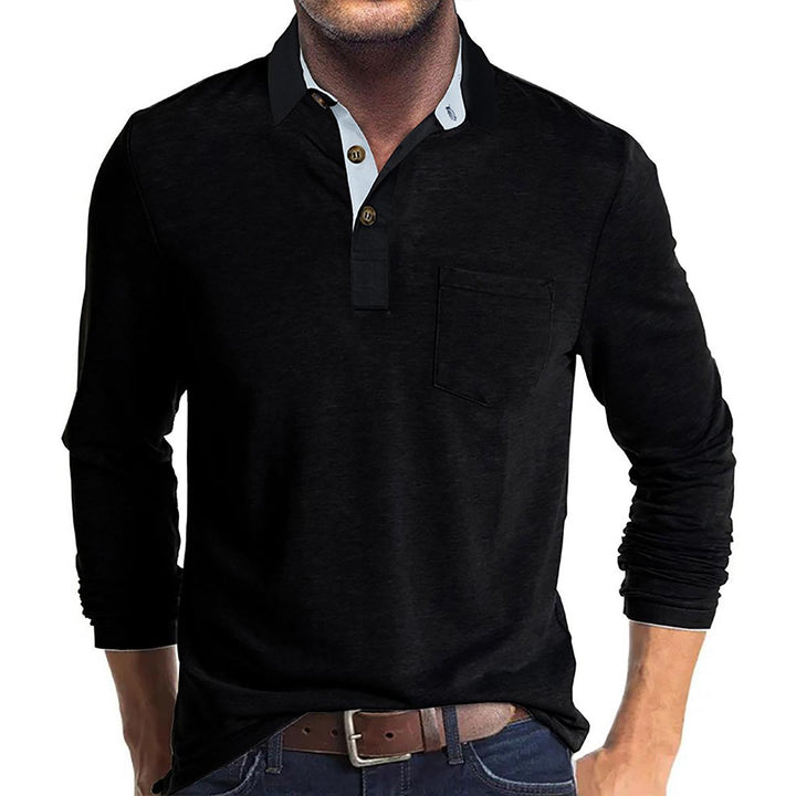 Men Solid Polo Collar Cotton T-shirt