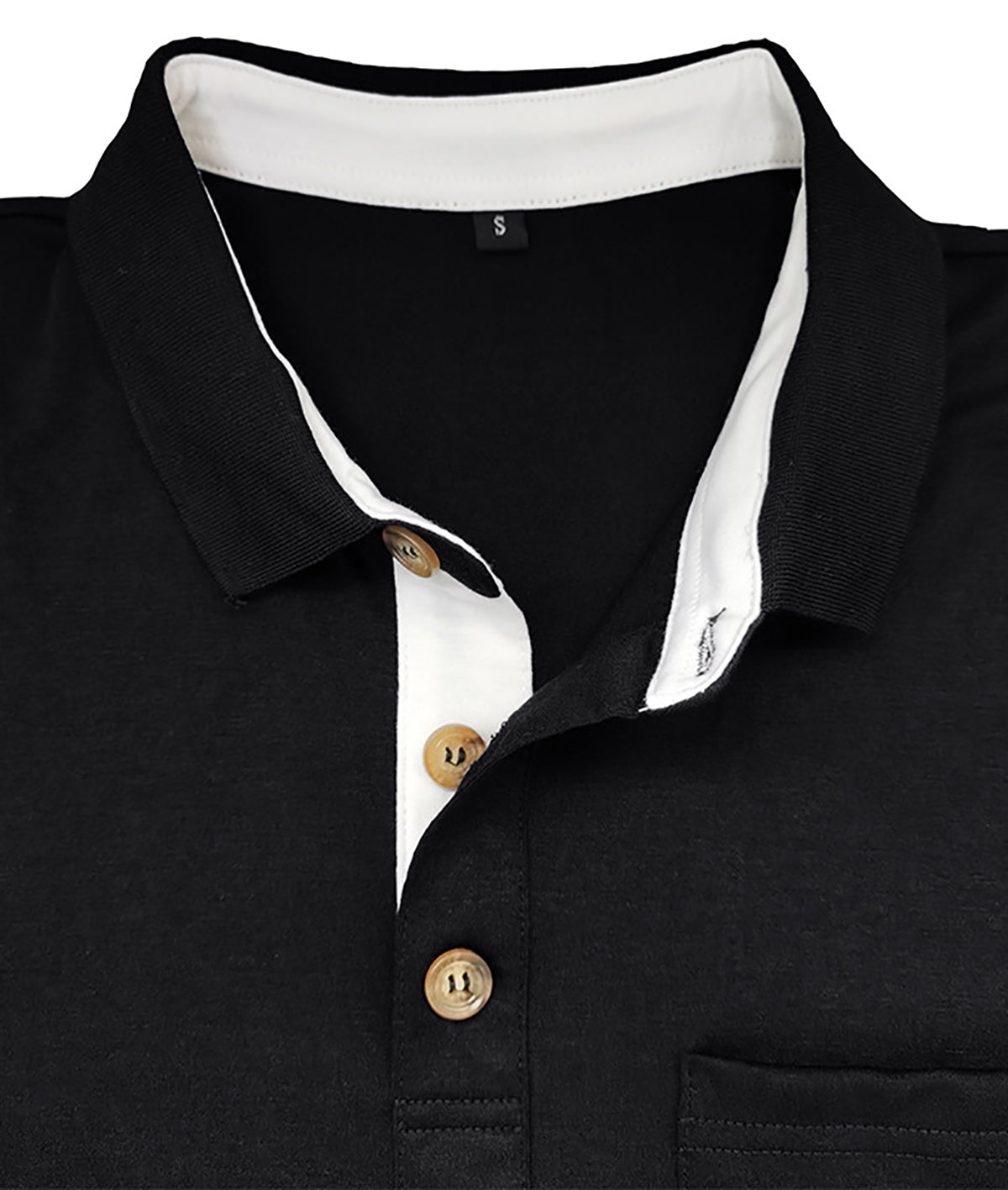 Men Solid Polo Collar Cotton T-shirt