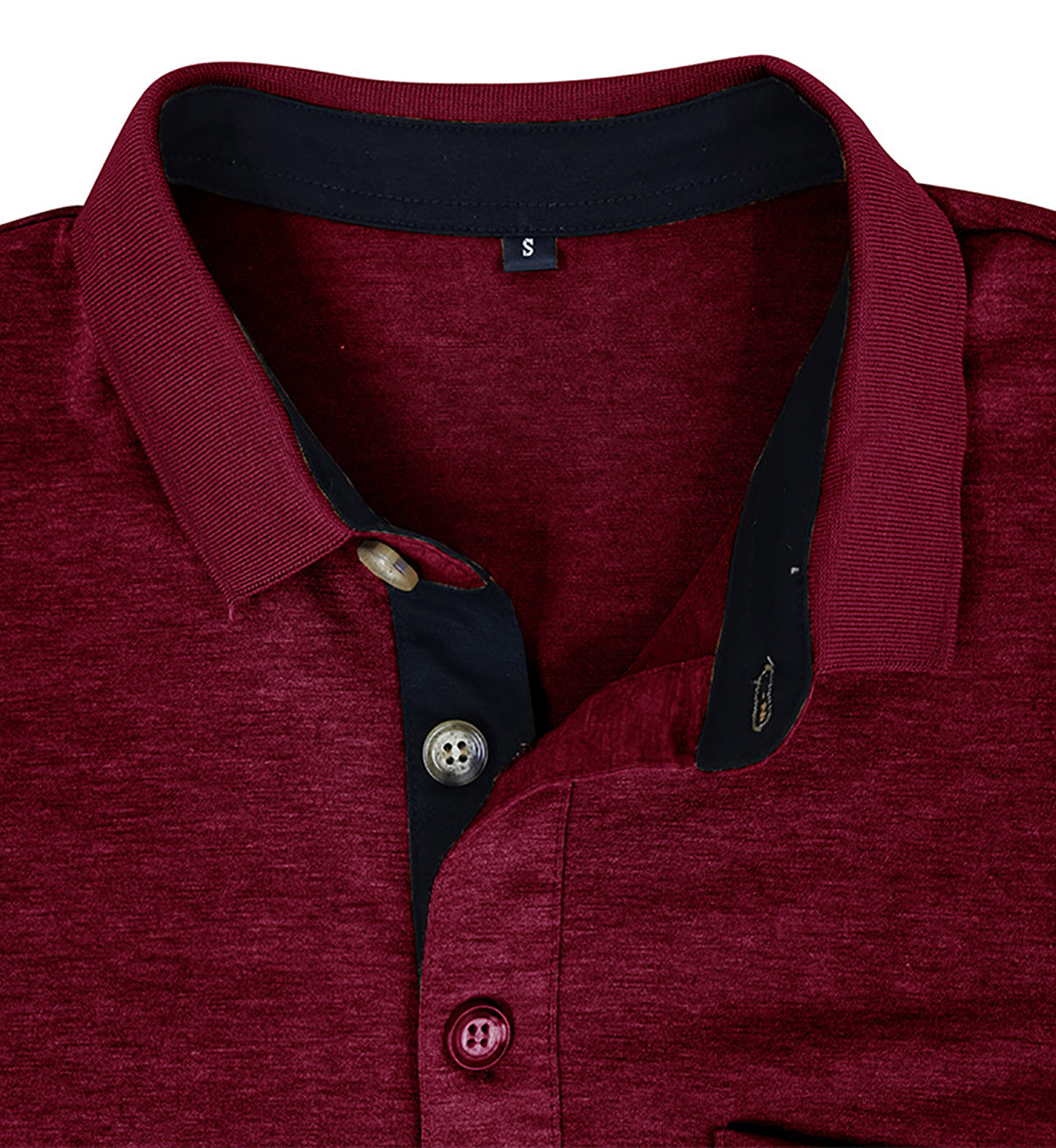 Men Solid Polo Collar Cotton T-shirt