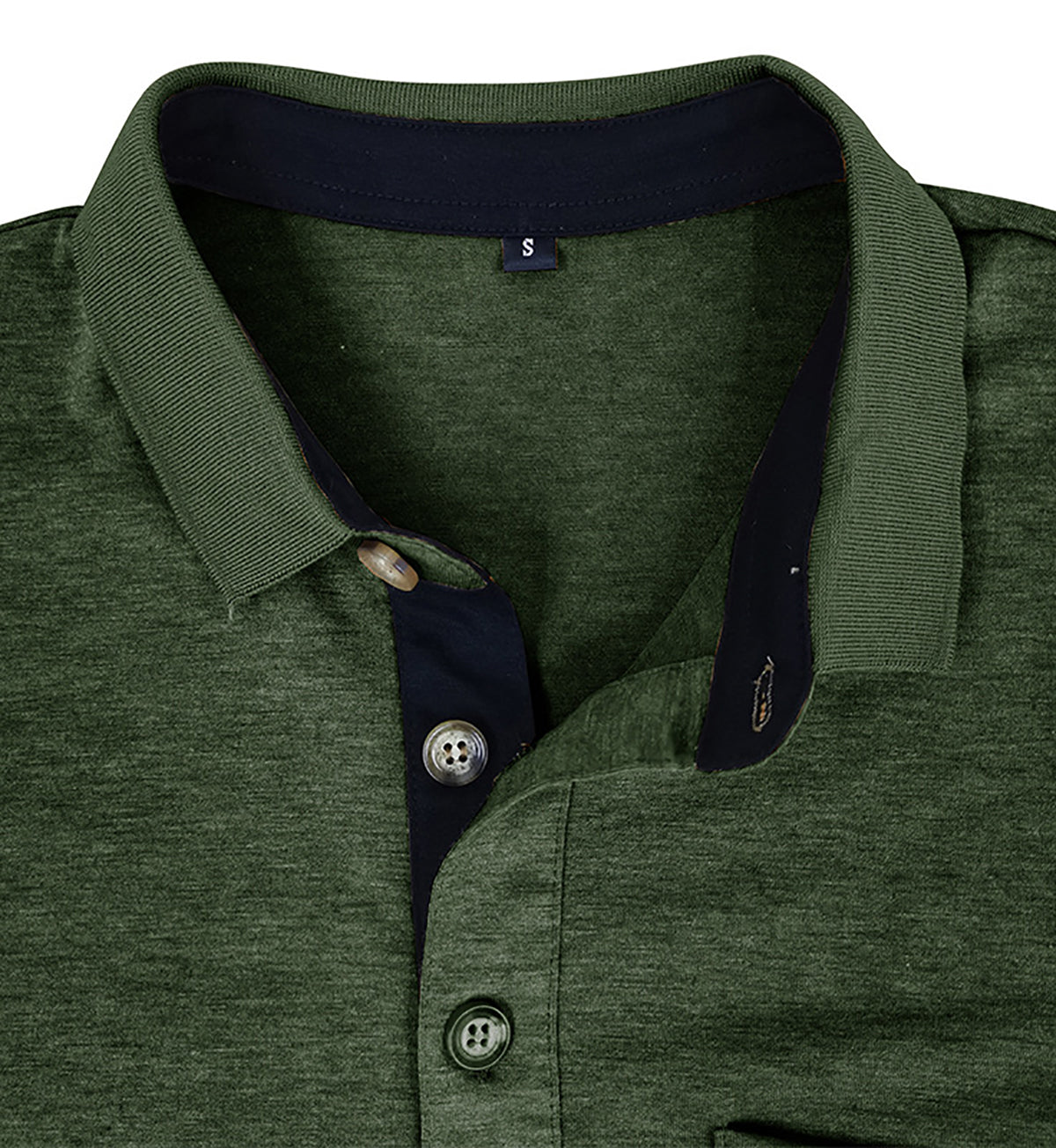Men Solid Polo Collar Cotton T-shirt